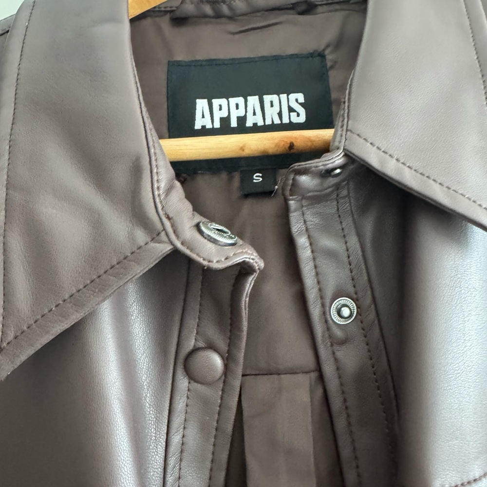 Apparis Chocolate Faux Leather Jacket